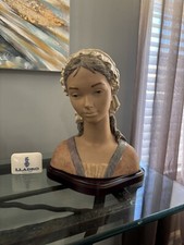 RARE VTG STUNNING LARGE LLADRO Little Girl Bust Sculpture #12024 RETIRED 15”H. picture