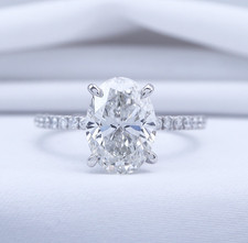 3.00Ct Oval Lab Grown Diamond GIA Authentic Engagement Ring Solitaire G-H VS-I1 picture