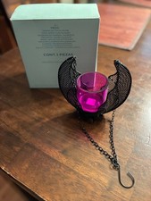 PartyLite Hanging Bat Votive Candle Holder  P90341 Halloween Purple Black picture