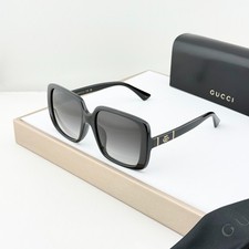 Gucci GG0632SA 001 Oversized Sunglasses Black Gold Gray Gradient Unisex picture
