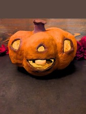 Arnold Pumpkin | Paper Clay | Handmade Folk Art | Retro Vintage Halloween | OAK picture