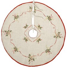 Grelucgo 72 Inches Large Embroidered Christmas Holiday Tree Skirt, Double Thi... picture