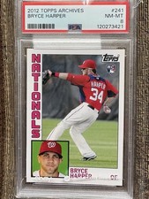Topps 2012 Topps Archives Bryce Harper #241 Rookie Base Nationals PSA 8 picture