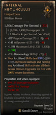 DIABLO 4👞SEASONAL 15🔥INFERNAL HOMUNCULUS🔥NON-GA 850IP ITEM picture