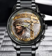 Personalized Christian Watches - Featuring A Jesus Cross Motif And Customizable picture