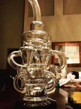 Wide recycle rig three pipes fab egg shisha matrix Glass Water Pipe bong Hookah picture