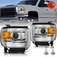 Pair Projector Headlights For 2014-2018 GMC Sierra 1500/ 2015-2019 2500HD 3500HD picture