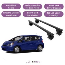 ERKUL Roof Rack Crossbars For HONDA FIT 2009-2014 Naked Roof Aluminum Black picture