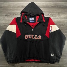 Vintage Chicago Bulls Starter Jacket Mens Large Basketball Michael Jordan 90s picture