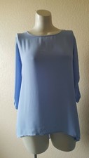 Chico's Size 1 High-Low Blue Top Tab Sleeve Size 8 New picture