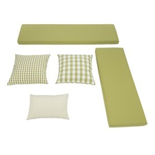 Linon Harris Apple Green 2 Piece Nook Cushion Set 3 Coordinating Accent Pillows picture