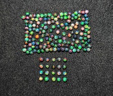 Natural Ethiopian Black Opal Round Cabochon Loose Gemstone Lot 100 Pcs 3 MM picture