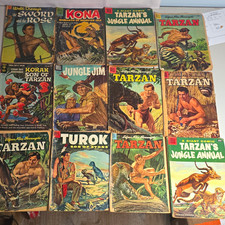 12 Vintage Jungle Comics Lot Tarzan Annual 5 Turok Kona Korak Dell Gold Key picture