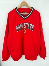 Vintage Cadre Ohio State Buckeyes V-Neck Pullover Windbreaker Red Mens Size 2XL picture