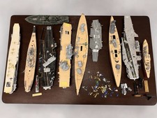 Revell Model Ship Huge Lot 10 Built Battleships Aircraft Carriers Parts Repair picture