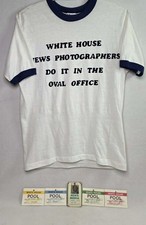 Vtg. Bernie Boston White House Press Pass Lot T-Shirt & 1984 Pool Passes M 18/23 picture