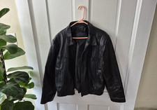 Vintage Carlo Bertini Mens Genuine Leather Jacket Size 46 Black picture