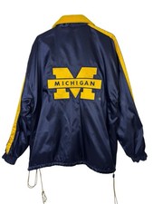 Vtg Michigan Wolverines Jacket  Size L Fleece Lined Large Hit on Back 90's READ picture