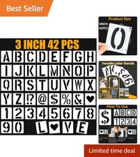 Professional-Quality 3 Inch Letter & Number Stencils – 42 PCS for Creative Uses picture