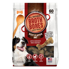 Nylabone All Natural Broth Bones Chew Treats, Real Beef Flavor 60 Dog Treats picture