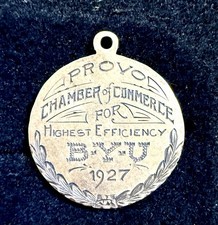 1927 10K Gold BYU Provo Chamber Commerce Efficiency Medal Holbrook 3.3g picture