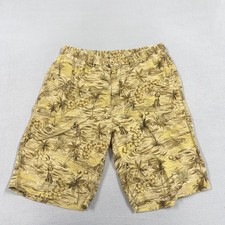 Tommy Bahama Shorts Mens Large Beige Linen Tropical Print Bermuda 11 Inseam picture