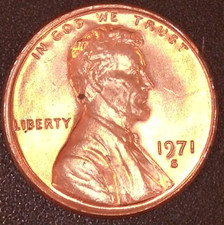 1971-S LINCOLN CENT 1C , UNCIRCULATED RED picture