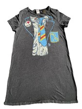 Junk Food AC/DC Graphic T Shirt Dress Womens Large Gray Pajama NWT Rock Band picture
