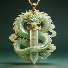 New Metal Dragon Pendant Necklace Chinese Style Decorative Accessory Gift picture