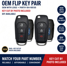 Pair OEM Ford Flipkeys 164-R8130 N5F-A08TAA Key Cut Included picture