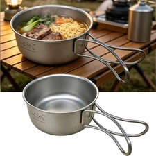 Titanium Coated Camping Pot with Foldable Handle,Lightweight Stainless Steel Out picture