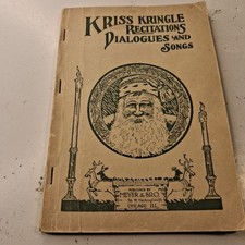 Antique 1914 Kriss Kringle Recitations Dialogues and Songs Book Meyer & Bro picture