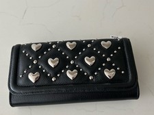 Brighton Wallet Brave Heart Large Black Wallet NWT ~ Puff Heart Quilted Queen 🖤 picture