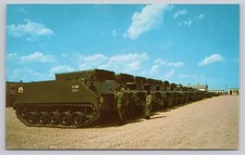 Fort Hood Texas US Army M113 Motor Pool Plastichrome Postcard 1960s-70s picture