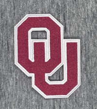 UNIVERSITY OF OKLAHOMA - OU SOONERS EMBROIDERED ITON ON PATCH - 3.00” X 2.25” picture
