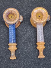 🔥 2 Stunning Custom-Made Hammer Glass Bubblers– Color-Changing Marble Opal picture