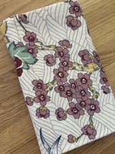 Vintage Floral Fabric Duralee Cream And Purple Blue Green 52 X 45  picture
