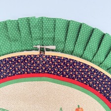 vintage 1970s quilted patchwork duck wall art piece set within a wooden embroide picture