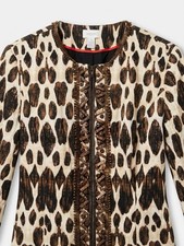 Chico's Women's XL Leopard Animal Print Beaded Mid-Length Jacket. Chico’s size 3 picture