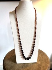 Vintage Cherry Amber Tone Graduated Glass or Resin Bead 26in Necklace picture