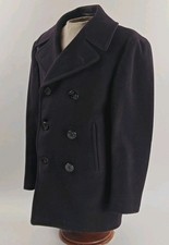 Vtg 40s WW2 or Post US Navy Naval Clothing Factory Wool Pea Coat Sz 36 picture