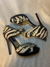 Jimmy Choo for H&M 2009 Zebra Studded Heels EU 36 Y2K Designer Collaboration picture