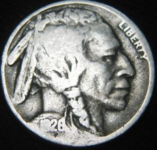 Scarce Original KEY Date 1926-S BUFFALO NICKEL Lowest Mintage Buff LF36EW picture