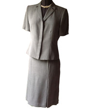 Amanda Smith Women's Short Sleeve Gray Skirt Suit Jacket Blazer Size 10 picture