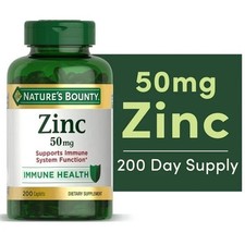 Nature's Bounty Zinc 50 mg 200 Ct Tablet Support Immume System picture