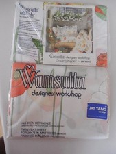 2 NEW Vtg Wamsutta Ultracale Jay Yang Twin FLAT Sheets Growing Poppies  picture
