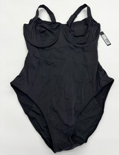 TA3 LIFTY ONE PIECE SWIMSUIT BLACK UNDERWIRE SIZE MEDIUM M REG/LONG H/I CUP NEW picture