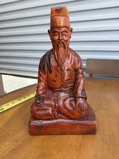 vintage hand-carved wooden Chinese figurine picture