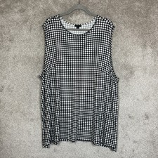 J Jill Shirt Womens 4X Black White Sleeveless Pullover Stretch New- 5287 picture