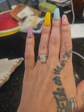 4.09ct Radiant Lab Grown Radiant Solitaire Ring 14K White Gold Size 6 VS2 IGI picture
